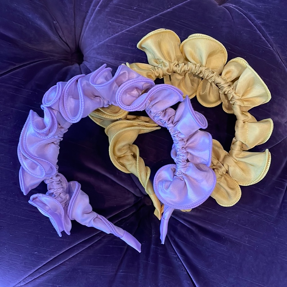Purple & Yellow Ruffle Headbands